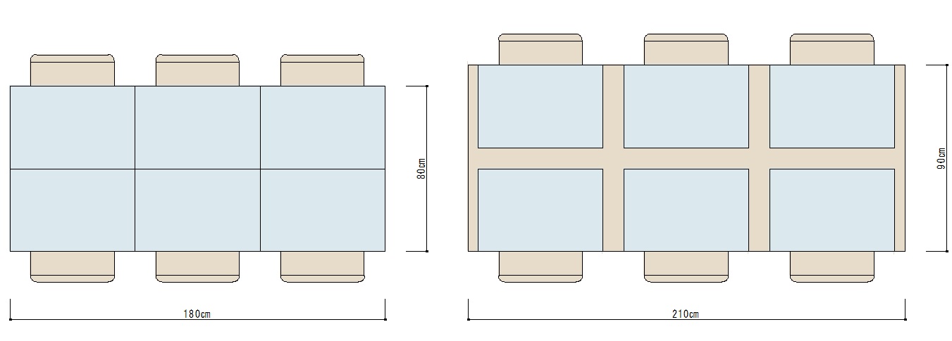 6人用ダイニングテーブルサイズ
