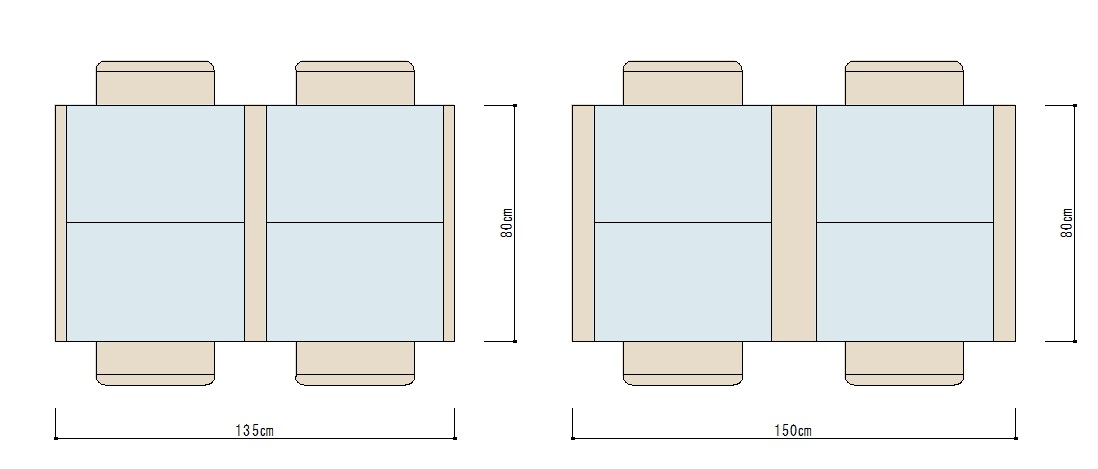 4人用ダイニングテーブルサイズ